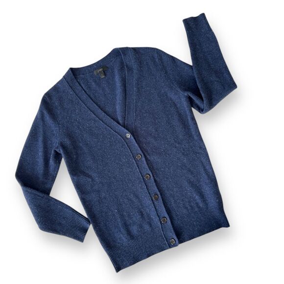 J. CREW Blue‎ Women's V-Neck Button-up Merino Wool Cardigan Sz Wm Small EUC - Picture 3 of 7